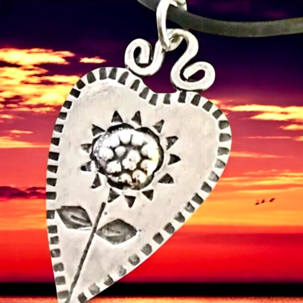 Pendant THE TIN MAN'S HEART Sterling Silver Vintage by Mimi Artisan Sign…